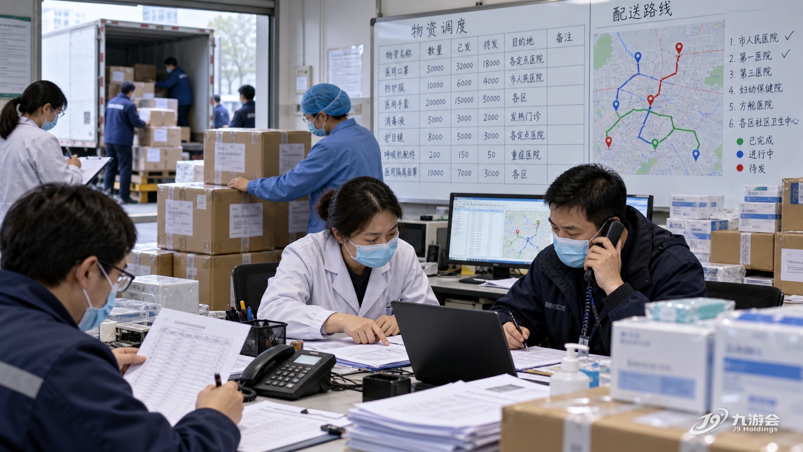 从医院接收、车辆调度到物资入场，供应链响应速度决定支援效率。